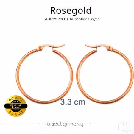 Argollas Rosegold Color dama con diseño texturizado, aretes oro rosa grandes, accesorio arte