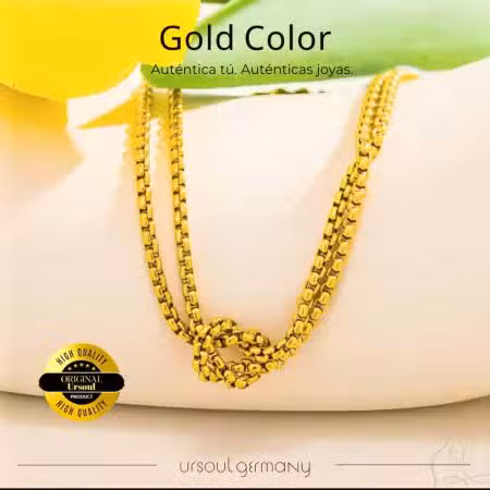 Pulsera Gold Color dama diseño nudo central, joyería auténtica, accesorio elegante