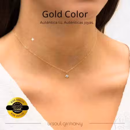Gargantilla dorada con cristal, collar femenino minimalista, moda Guatemala