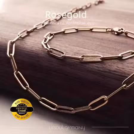 Collar Rosegold Color dama, gargantilla eslabón cubano oro rosa, accesorio statement mujer