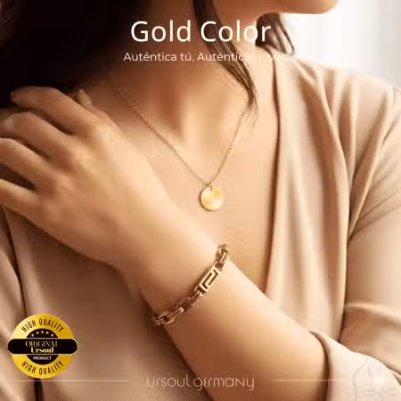 Pulsera de mujer dorada, dije laberinto, accesorio sofisticado, UrSoul Germany, envío gratis