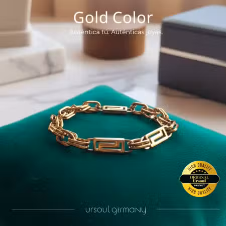 Pulsera de mujer dorada, dije laberinto, accesorio sofisticado, UrSoul Germany, envío gratis