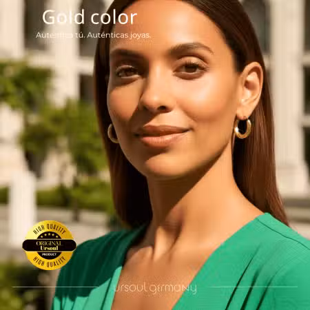 Argollas Gold Color dama diseño retorcido, aretes color oro amarillo texturizados, joyería auténtica