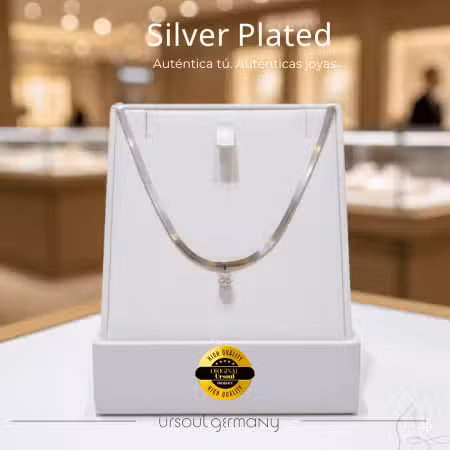 Collar de mujer color plata, dije cristal, joyería minimalista, UrSoul Germany, envío gratis