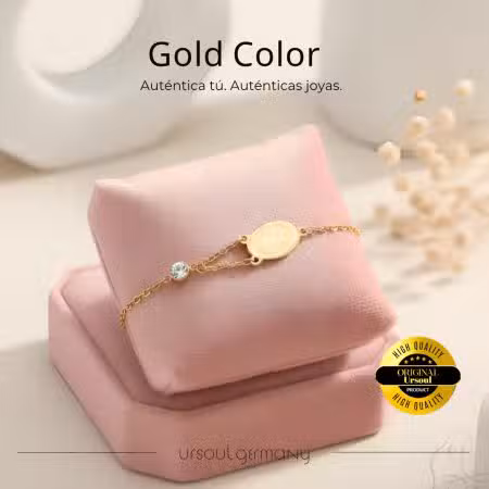 Pulsera Gold Color dama con dije de medalla San Benito, joya de protección, accesorio elegante