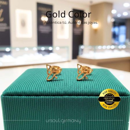 Aretes mini árbol de Navidad dorado mujer Gold Color, pendientes oro festivo Guatemala