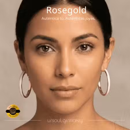 Aretes tipo argolla Rosegold para dama Ursoul Germany