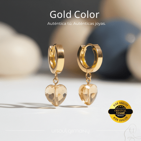 Aretes dorados femeninos con diseño romántico Guatemala