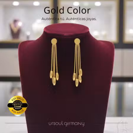 Aretes femeninos Gold Color ligeros y sofisticados