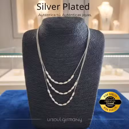 Cadena triple Silver Plated para dama Ursoul Germany