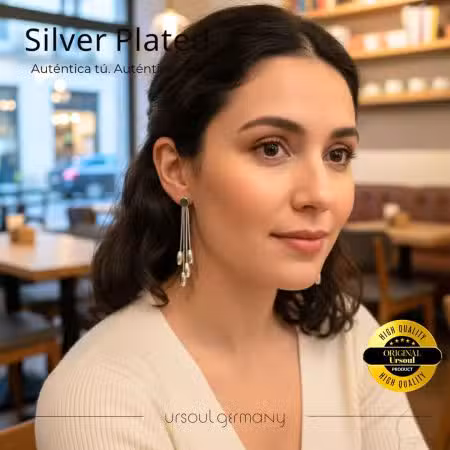 Aretes plateados elegantes con diseño alargado Guatemala