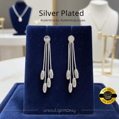 Aretes plateados elegantes con diseño alargado Guatemala