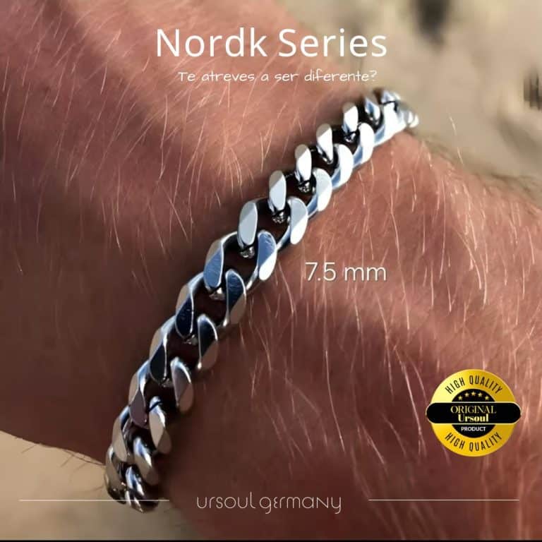 Esclava facetada Silver Plated 7.5 mm para caballero Ursoul Germany