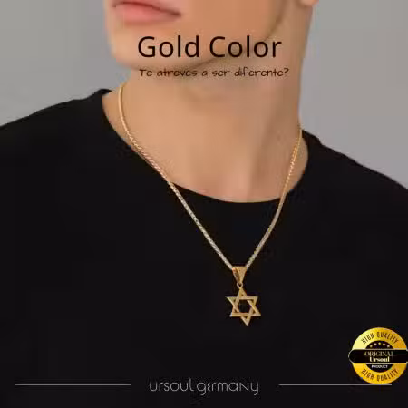 Cadena Gold Color para hombre con dije de estrella Ursoul Germany