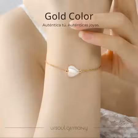 Pulsera Gold Color con corazón para dama Ursoul Germany