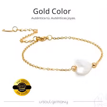 Pulsera Gold Color con corazón para dama Ursoul Germany