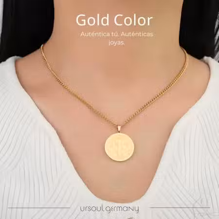 Cadena Gold Color con dije de San Benito para dama Ursoul Germany