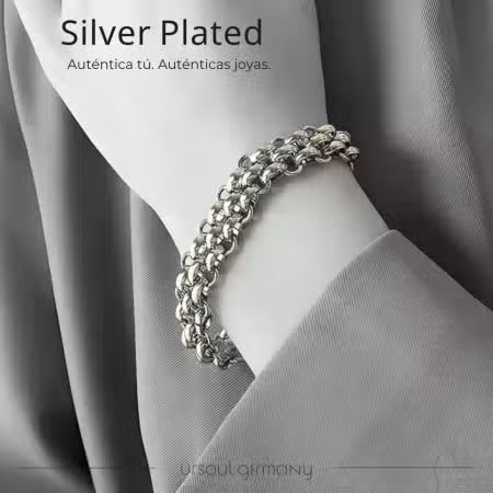Pulsera color plata femenina diseño elegante Guatemala