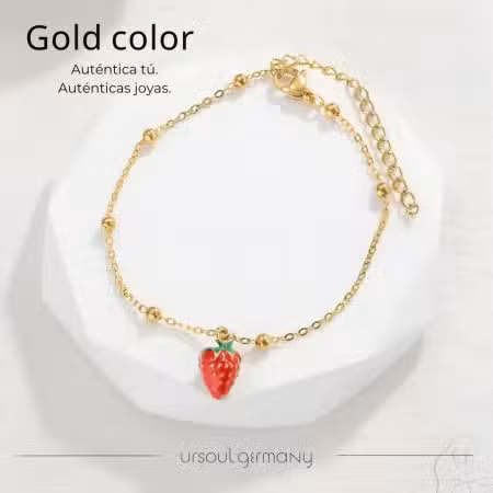 Pulsera dorada femenina con dije decorativo Guatemala