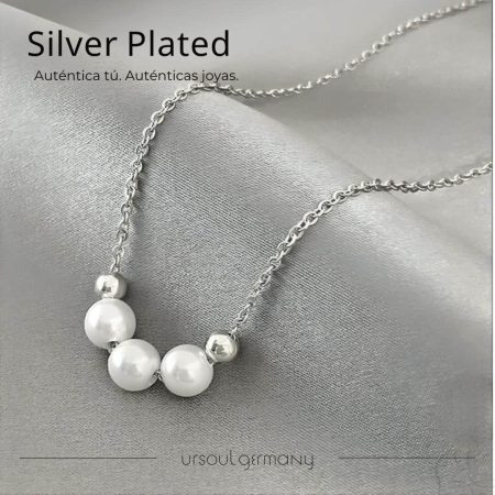 Gargantilla Silver Plated con perlas para dama Ursoul Germany
