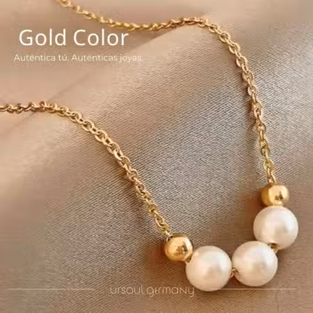 Cadena Gold Color con perlas para dama Ursoul Germany