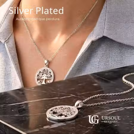 Cadena para dama Silver Plated con dije Árbol de la Vida Ursoul Germany