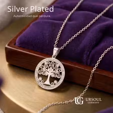 Cadena para dama Silver Plated con dije Árbol de la Vida Ursoul Germany