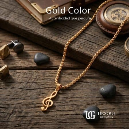 Gargantilla para dama Gold Color con dije clave de sol de Ursoul Germany