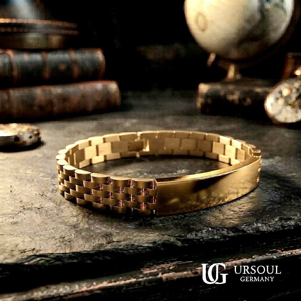 b87405f4-7c7a-406c-a993-ebd98fd87d95 Presencia que no necesita explicación — Esclava Eslabones Color Dorado | Ursoul Germany - Imagen 1